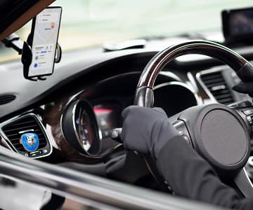 dashboard and steering wheel in a car